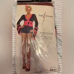 Leg Avenue Black and Pink Kimono Dress